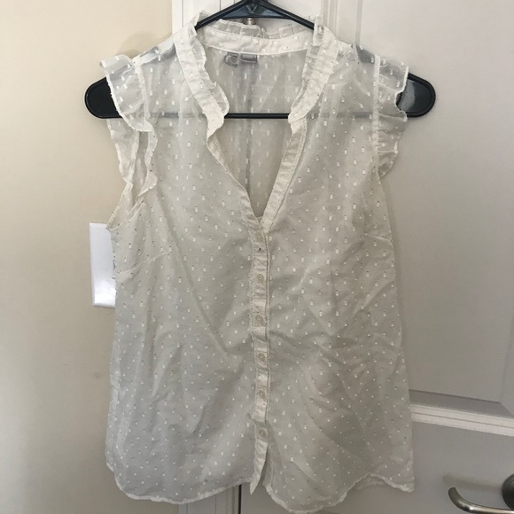 👚 OLD NAVY Offwhite Detailed Blouse - Picture 1 of 6